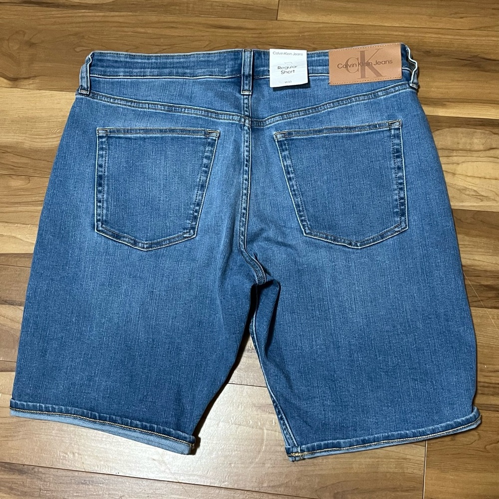 Calvin Klein Jeans Men’s Denim Shorts W33 Blue Regular Fit NWT - Picture 3 of 10